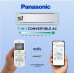 Air Conditioner: Panasonic 1 Ton 4 Star Wi-Fi (7 in 1 Convertible with AI Mode Cooling, 4 Way Swing, 2023 Model, Stabilizer Free Operation (100-290 V Range), CS/CU-NU12YKY4W) Inverter Smart Split AC